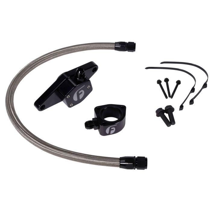 1998.5-2002 Cummins 5.9L Coolant Bypass Kit VP with Stainless Steel Braided Line (FPE-CLNTBYPS-CUMMINS-VP-SS) - Fleece Performance