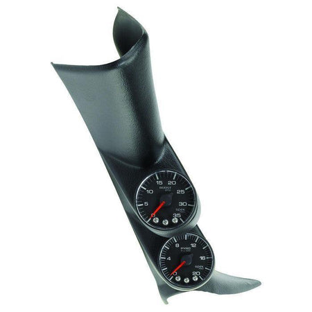 2001-2007 Duramax LB7/LLY/LBZ w/ Speaker Black on Black Pillar Gauge Kit (P72021) - AutoMeter