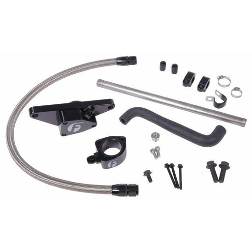2003-2005 Cummins 5.9L Coolant Bypass Kit Auto Transmission with Stainless Steel Braided Line (FPE-CLNTBYPS-CUMMINS-0305-SS) - Fleece Performance