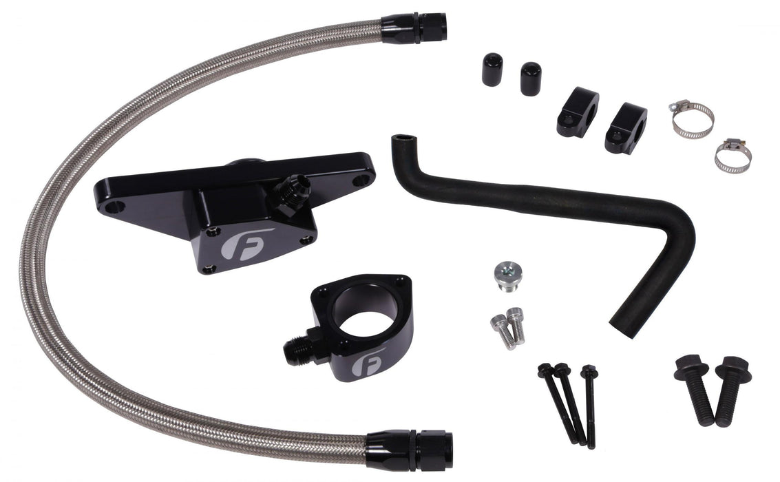 2006-2007 Cummins 5.9L Coolant Bypass Kit Auto Transmission with Stainless Steel Braided Line (FPE-CLNTBYPS-CUMMINS-0607-SS) - Fleece Performance