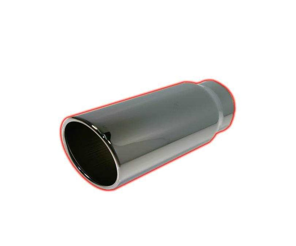 Mel's Manufacturing Rolled Angle Cut Black Chrome Exhaust Tip (506015RAC2)