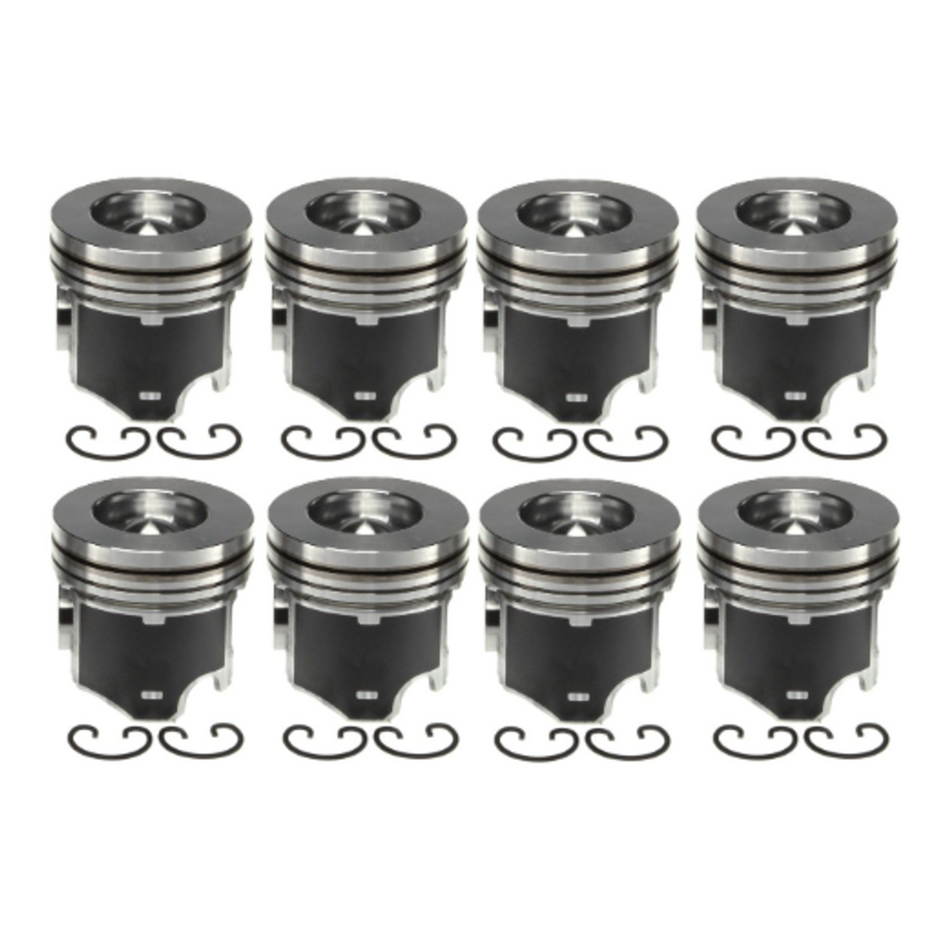 2008-2010 Powerstroke 6.4L Mahle Set of 8 Pistons w/ Rings - 0.50MM (224-3666WR-0.50MM)