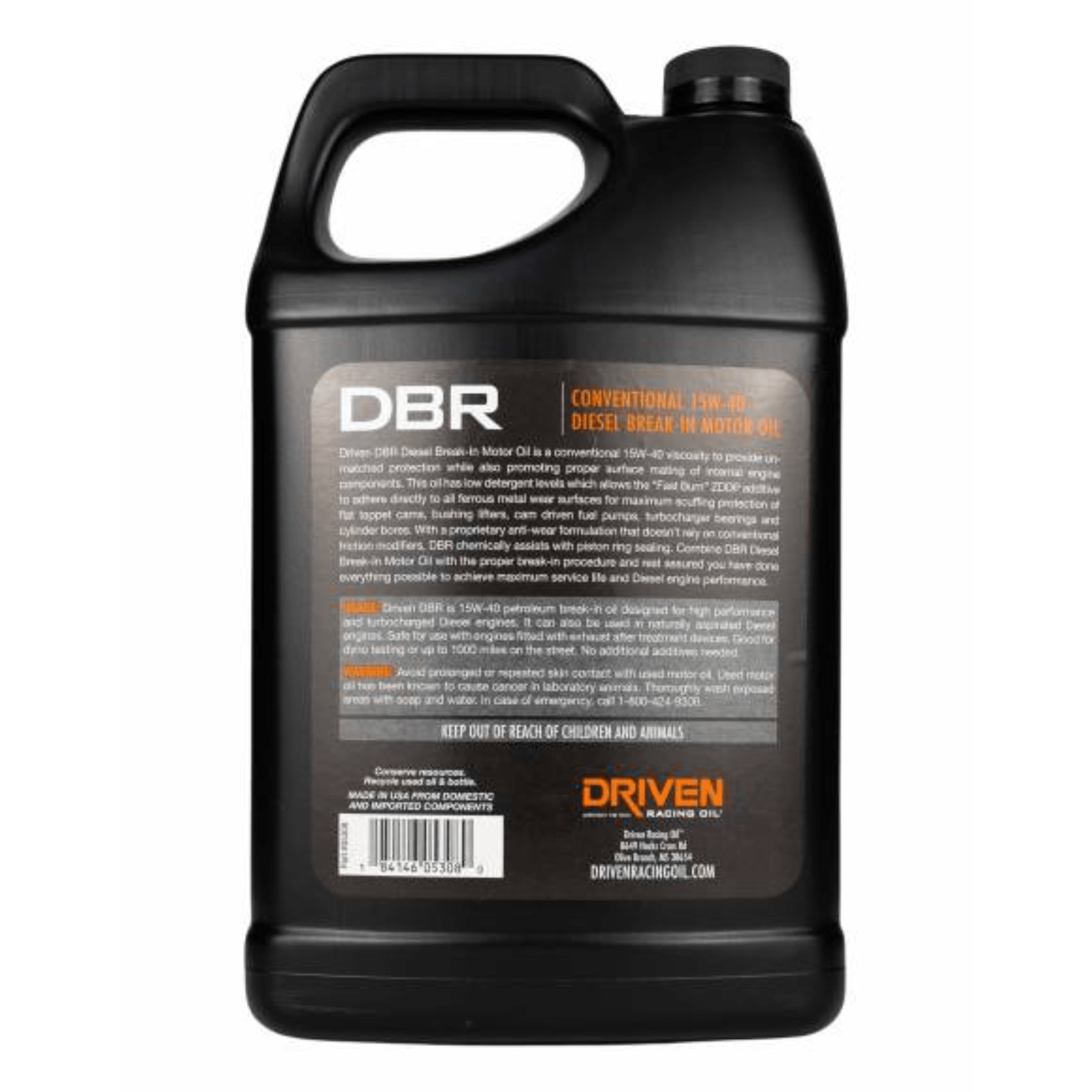 Jr1 Racing Oil Driven Racing Oil DBR 15W-40 Conventional Diesel Break-In Oil (05308 ...