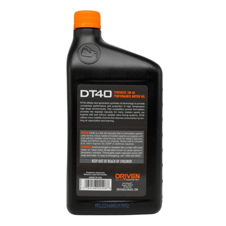 Driven Racing Oil DT40 5W-40 Synthetic Street Performance Oil (02406) - Driven Racing Oil