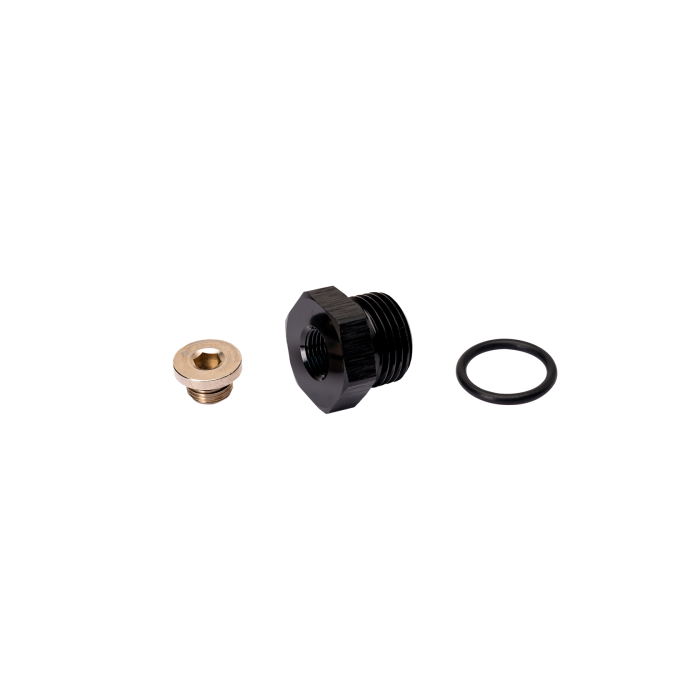 Universal Fleece 3/4-16" O-Ring to 1/8" NPT adapter with 1/8" NPT plug (FPE-APT-34-18NPT)