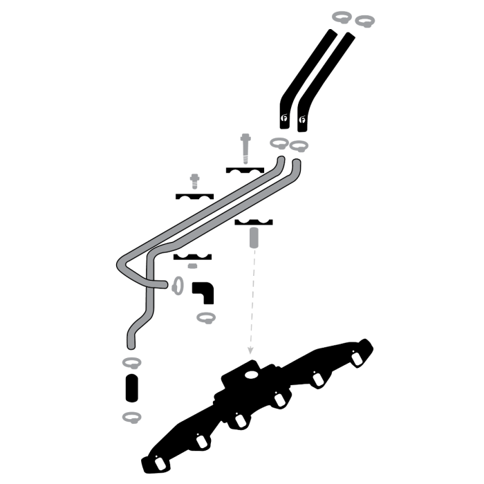 1989-1998 Cummins 5.9L Fleece Replacement Heater Core Line Kit for 12-valve Cummins (FPE-CUMM-SSHCL-12V)